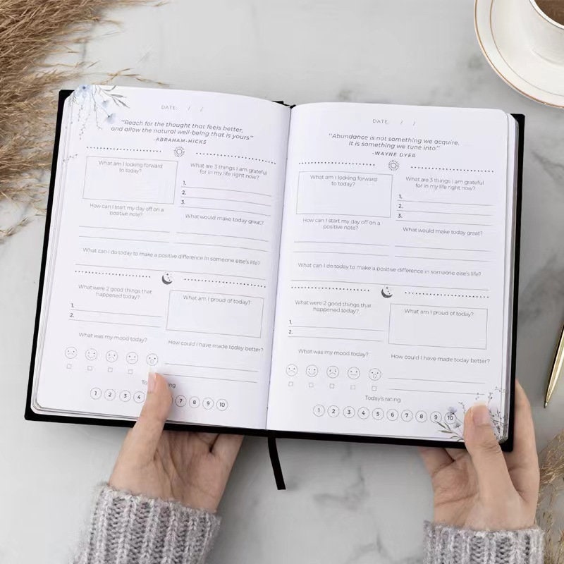 My Daily Self Care Journal Planner | Gratitude Journal | Wellness Mindfulness Journal | Minimalist Design | Luxury Gift for Her
