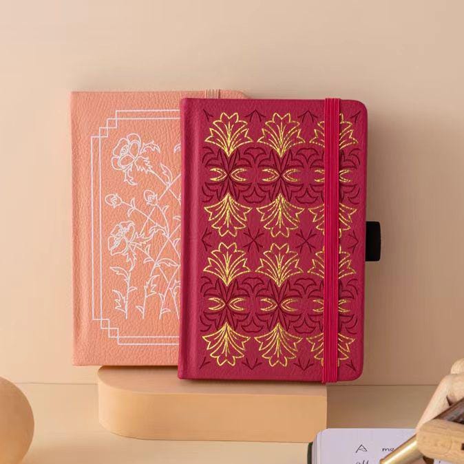 A6 Floral Vegan PU Journal with Pocket | Portable Notebook for School, Work, and Travel | Ideal Gift for Women and Girls | Personal Diary