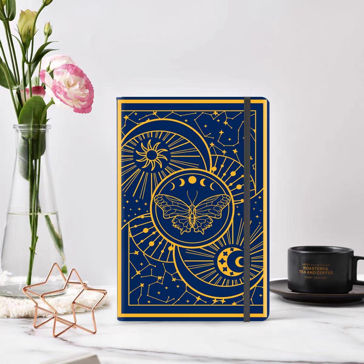 Vintage Butterfly Bee A5 PU Cover Notebook | Blank Planner Bullet Journal | Dotted Lined Diary | Student Office Supplies Stationery