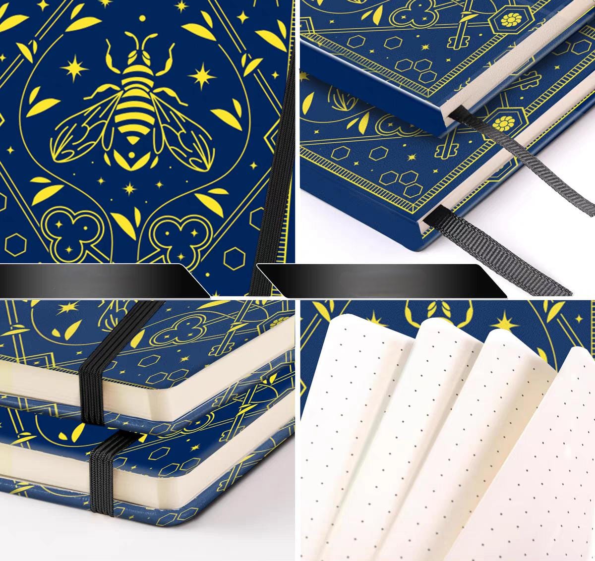Vintage Butterfly Bee A5 PU Cover Notebook | Blank Planner Bullet Journal | Dotted Lined Diary | Student Office Supplies Stationery