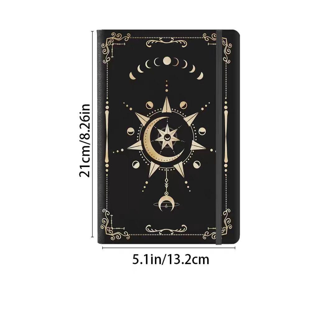 Spiral-Bound A5 Moon and Star Notebook | Dotted Lined Journal | PU Cover Planner | Office and School Supplies | Gift for Her