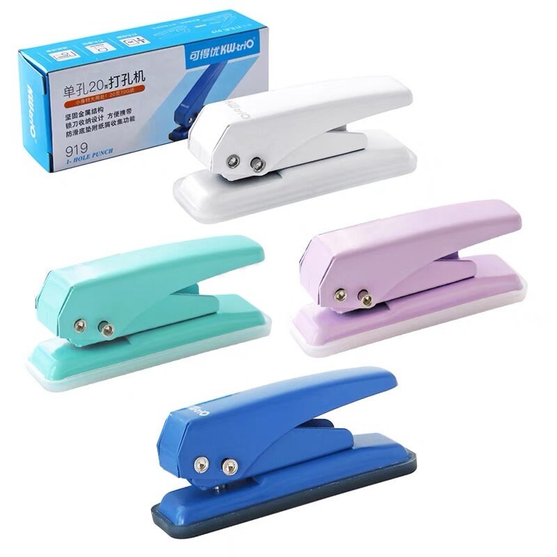 Strong Single Hole Paper Puncher | 20 Sheet Punch Capacity | 1/4" Circle Hole | Loose Leaf | Binding Supplies