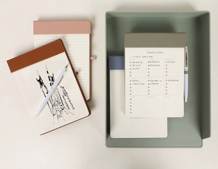 Refillable Leather Clip Board | Note Pad | Memo Pad | Weekly Plan | Office Supplies | Study Supplies