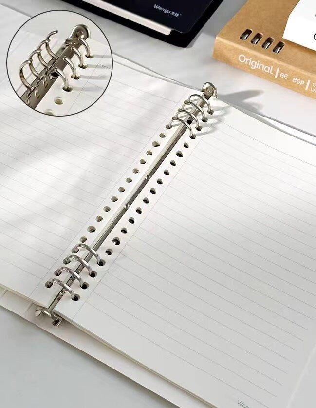 Minimalist A5 B5 Kraft Binder | 20 26 Holes Ring Binder | Loose Leaf Notebook | Note Taking Study Supplies | Back to School