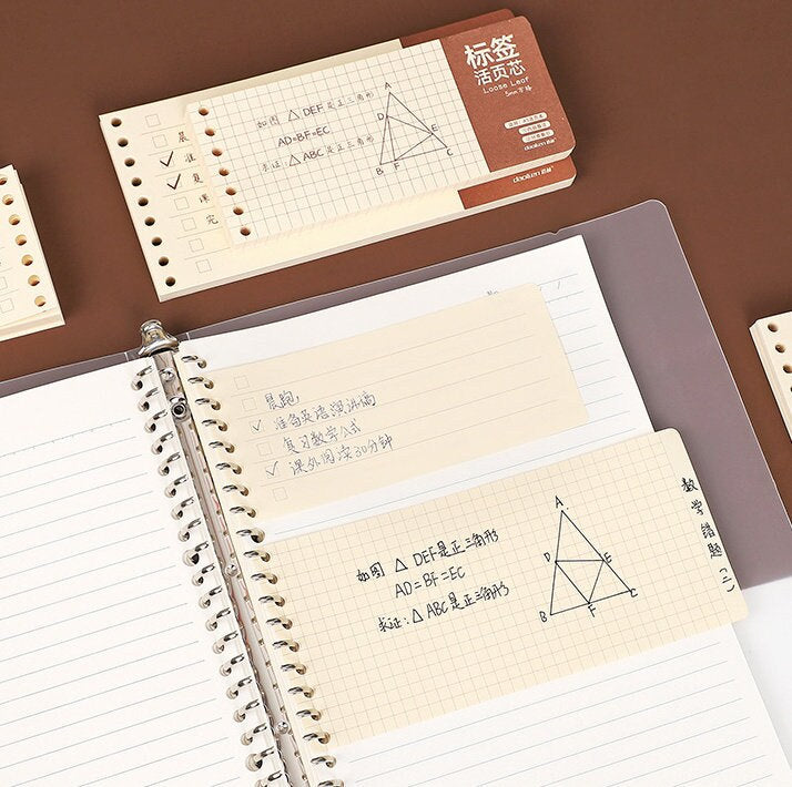 80 Sheets Loose-leaf Paper| A5 B5 Refill Paper | 20 26 Holes Smart Ring Binder | Study Supplies