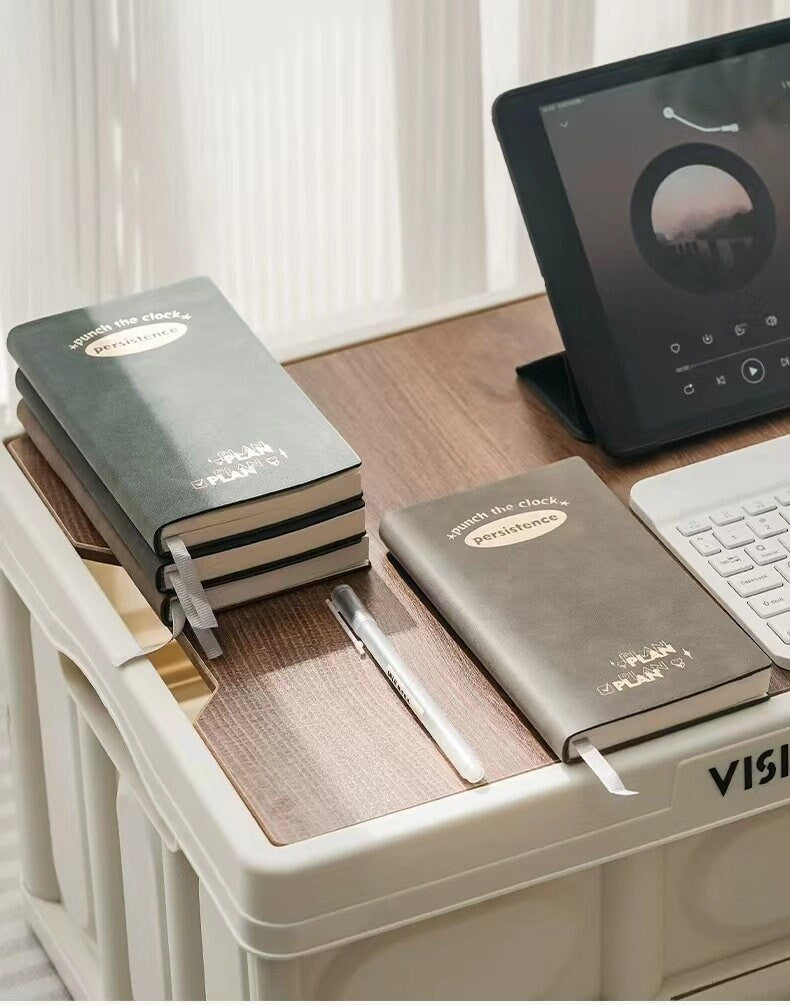 Retro To Do List Notebook | Vegan Leather Planner Journal | School Student Office Supplies Stationery | Daily Plan Timeline