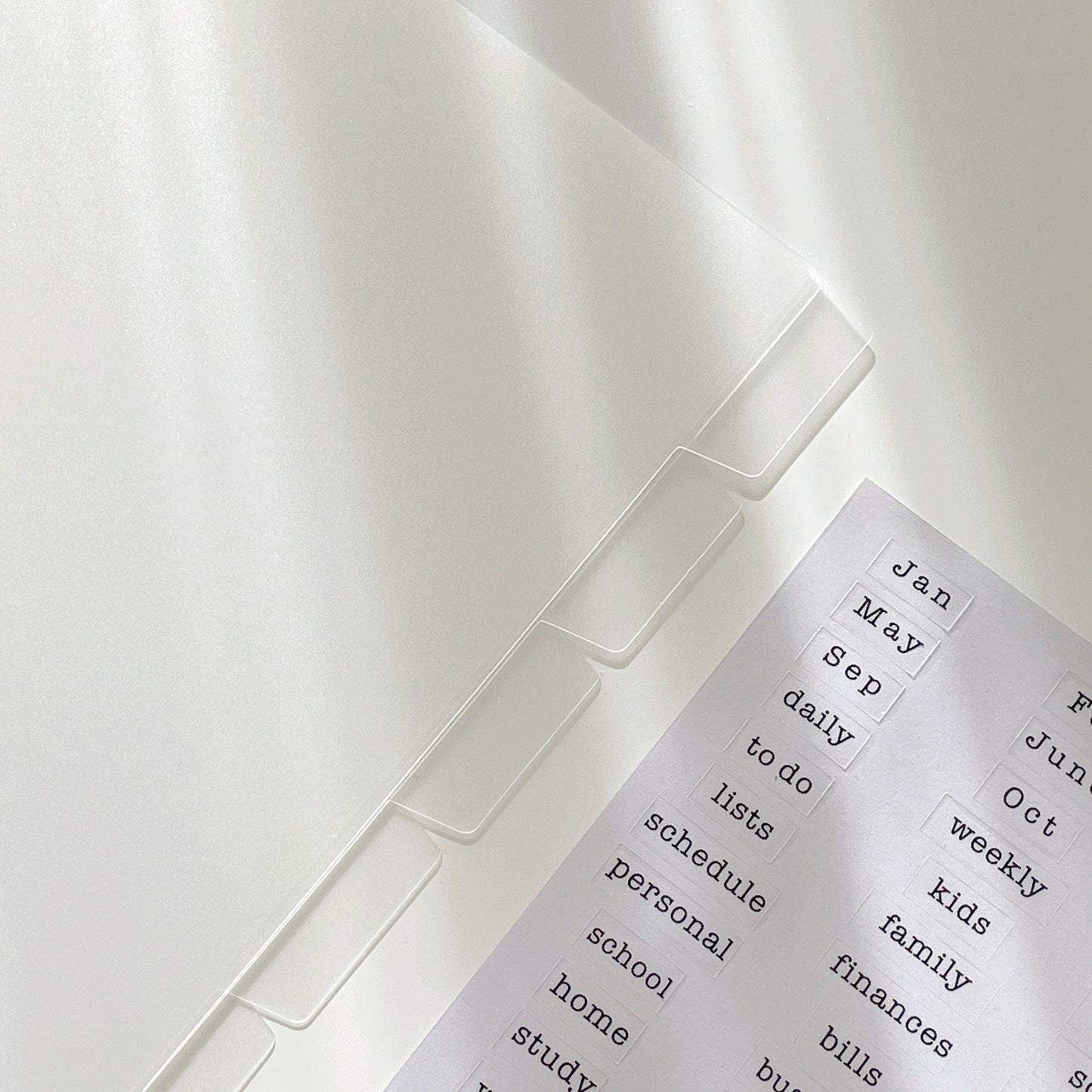 Discbound Frosted Clear Gray Dividers | Side Tabs | Discbound Notebook System | Happy Planner