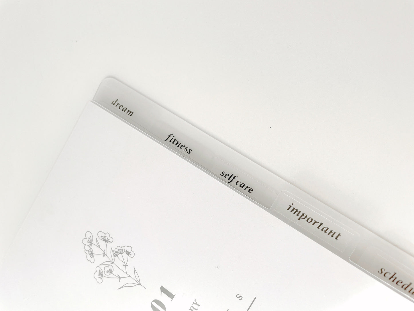 Discbound Frosted Clear Gray Dividers | Side Tabs | Discbound Notebook System | Happy Planner