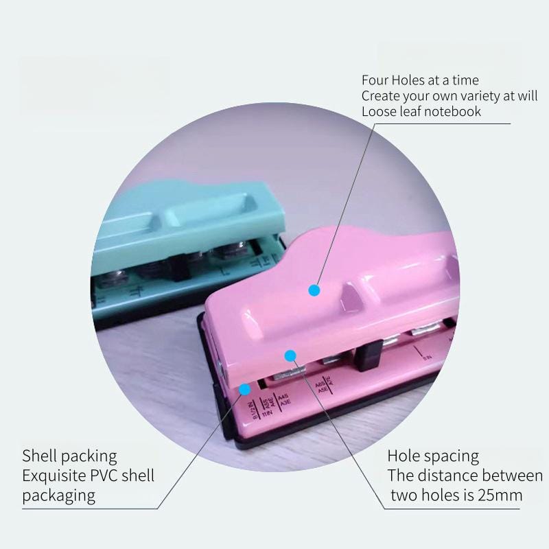 4 Hole Mushroom Holes Puncher | Disc-bound Mushroom Holes | Notebook Binding Punch Tool Office Stationery Supplies