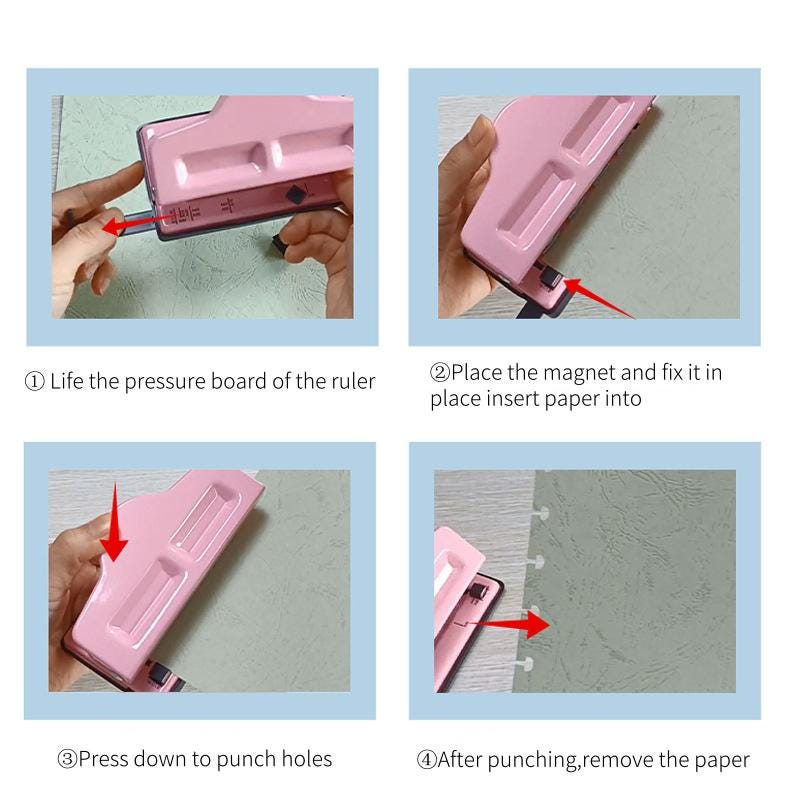 4 Hole Mushroom Holes Puncher | Disc-bound Mushroom Holes | Notebook Binding Punch Tool Office Stationery Supplies