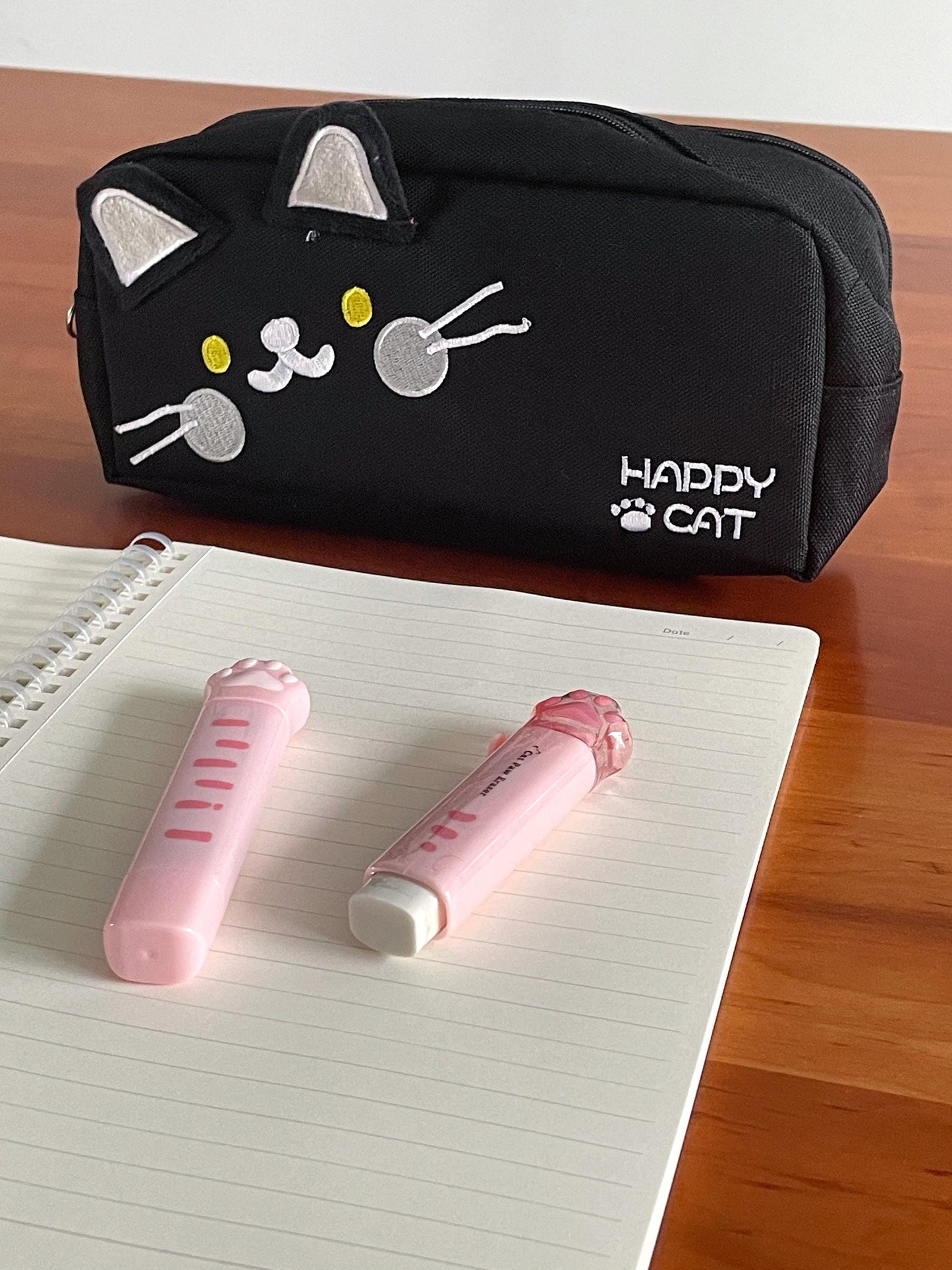 Cat Lover Stationery Bundle | Pencil Case Study Planner for Students | Cute Stationery Gift Set Back To School Set College Gift