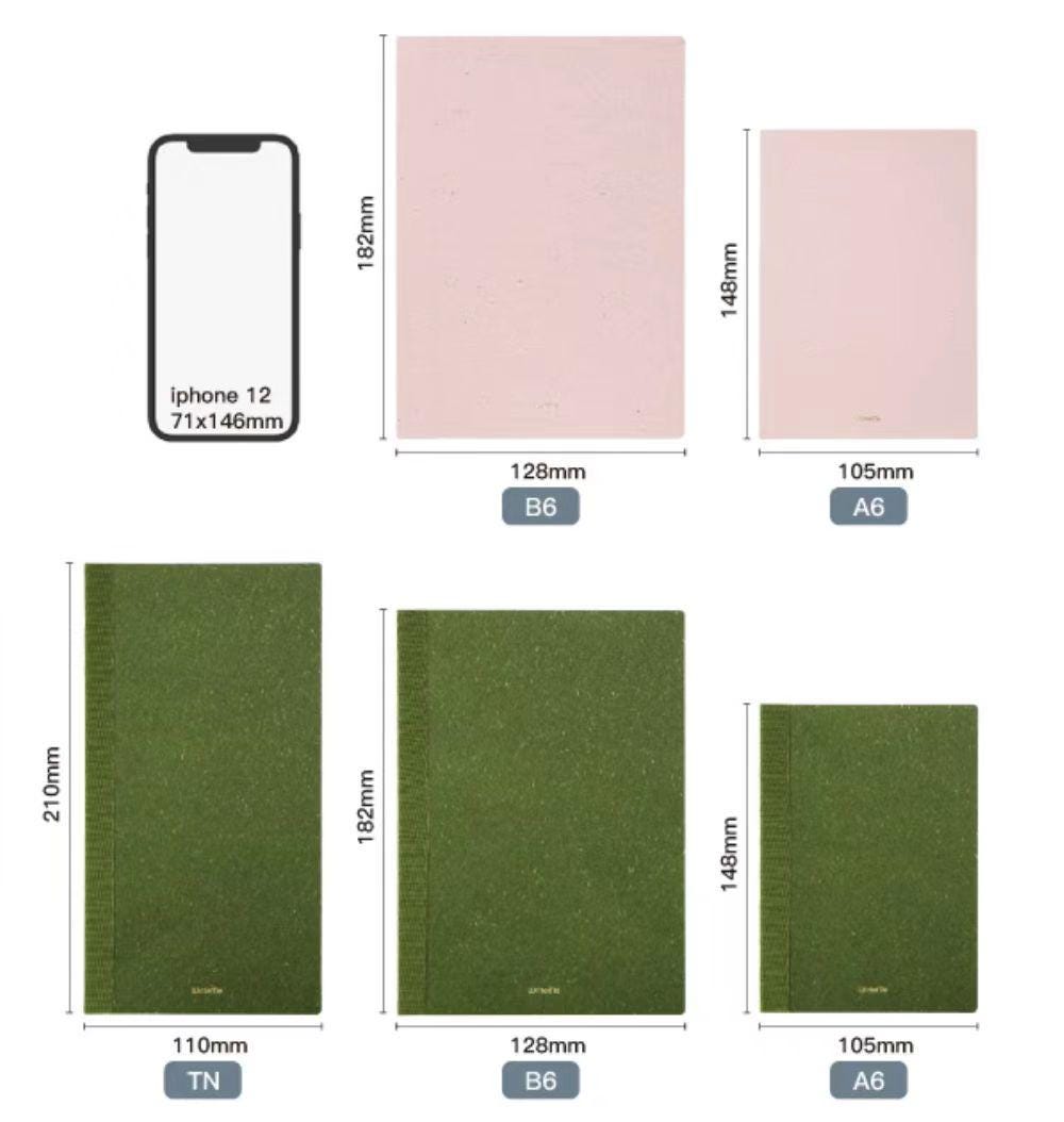 Ultimate Tomoe River Paper Notebook | A6 B6 TN Size | 512 Pages | Blank Grid Notebooks | Lay-Flat Binding | Fountain Pen Friendly