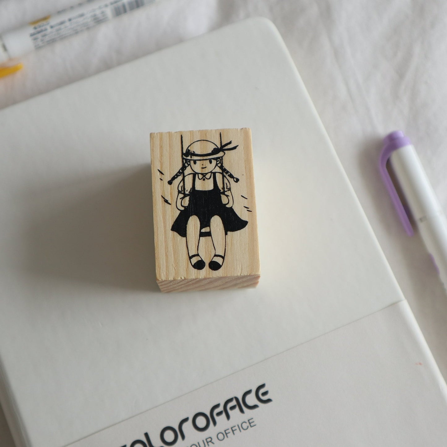 Swing Rubber Stamp | Wooden Stamp Set | Scrapbooking Stamp | Planner Stamp | | Midori Traveler’s Notebook