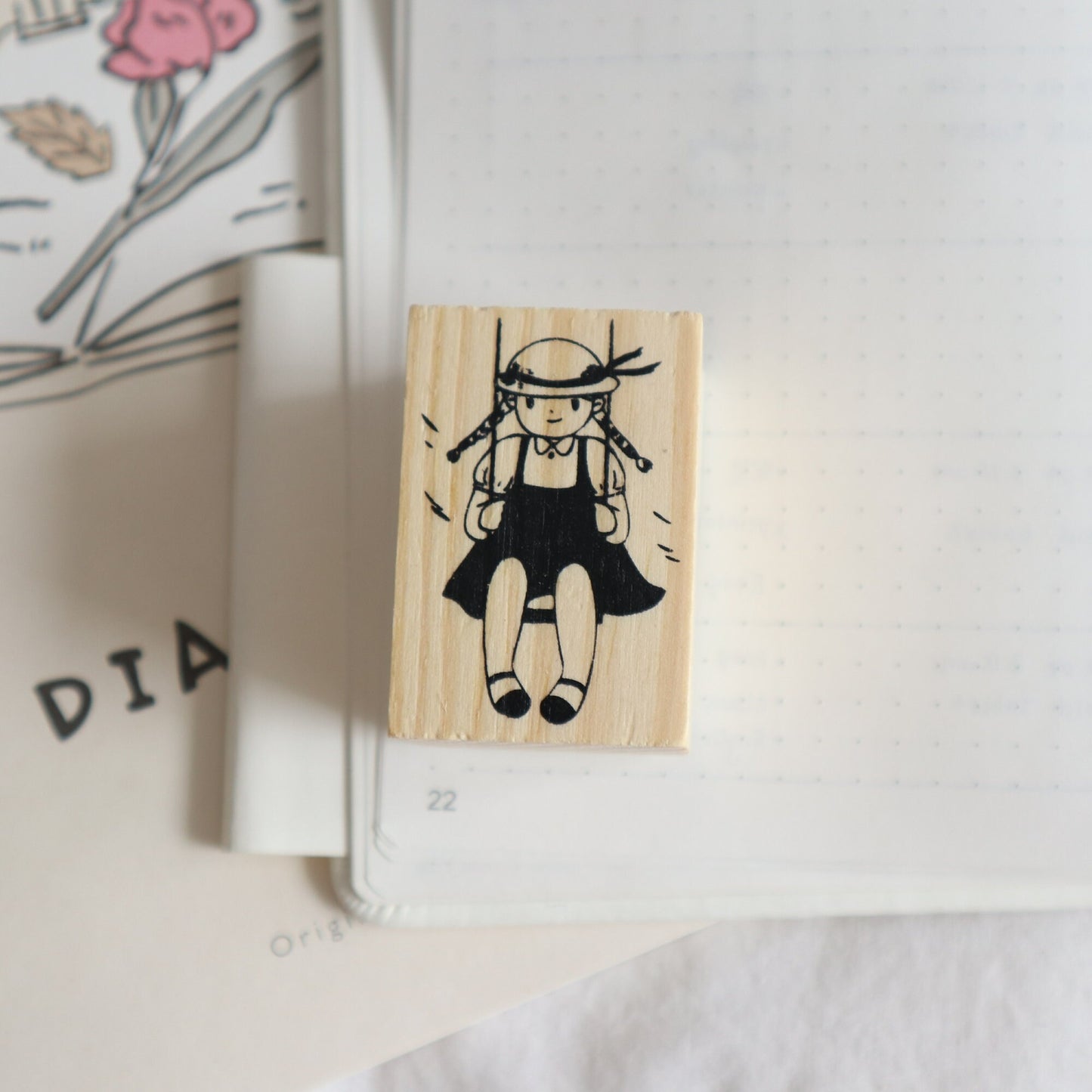 Swing Rubber Stamp | Wooden Stamp Set | Scrapbooking Stamp | Planner Stamp | | Midori Traveler’s Notebook
