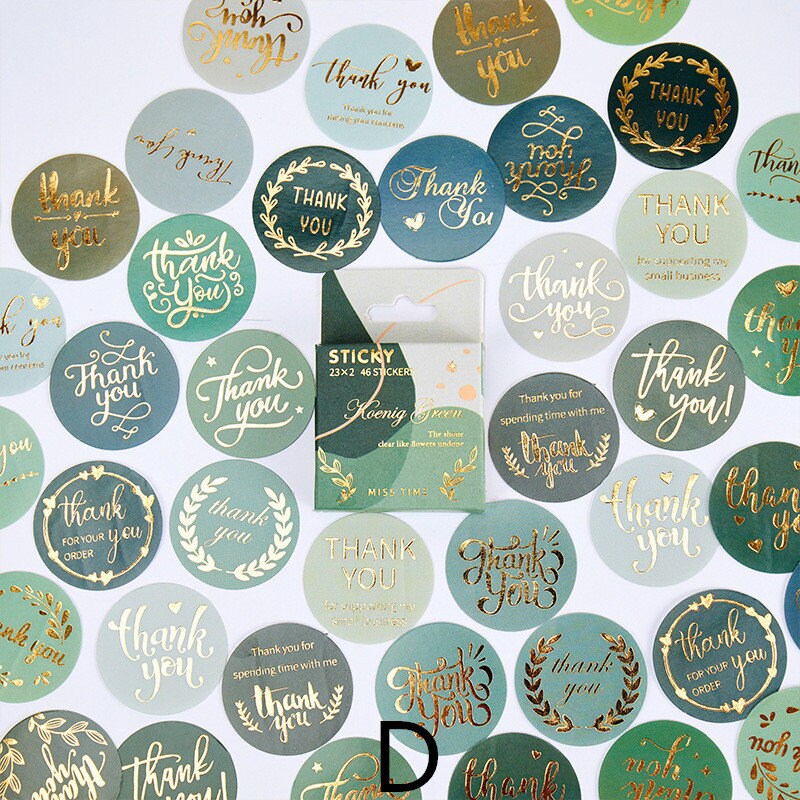 46pcs Thank You Sticker Pack / Small Business / Package Stickers / Adhesive Paper Party Gifts Wrapping DIY Box Label / Planner Sticker Set