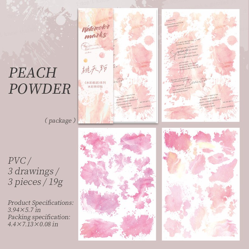 Watercolor Trace Transfer Stickers | Rub-on Sticker | Print-on stickers | Journal Scrapbooking Collage Crafting Supplies | Planner Stickers