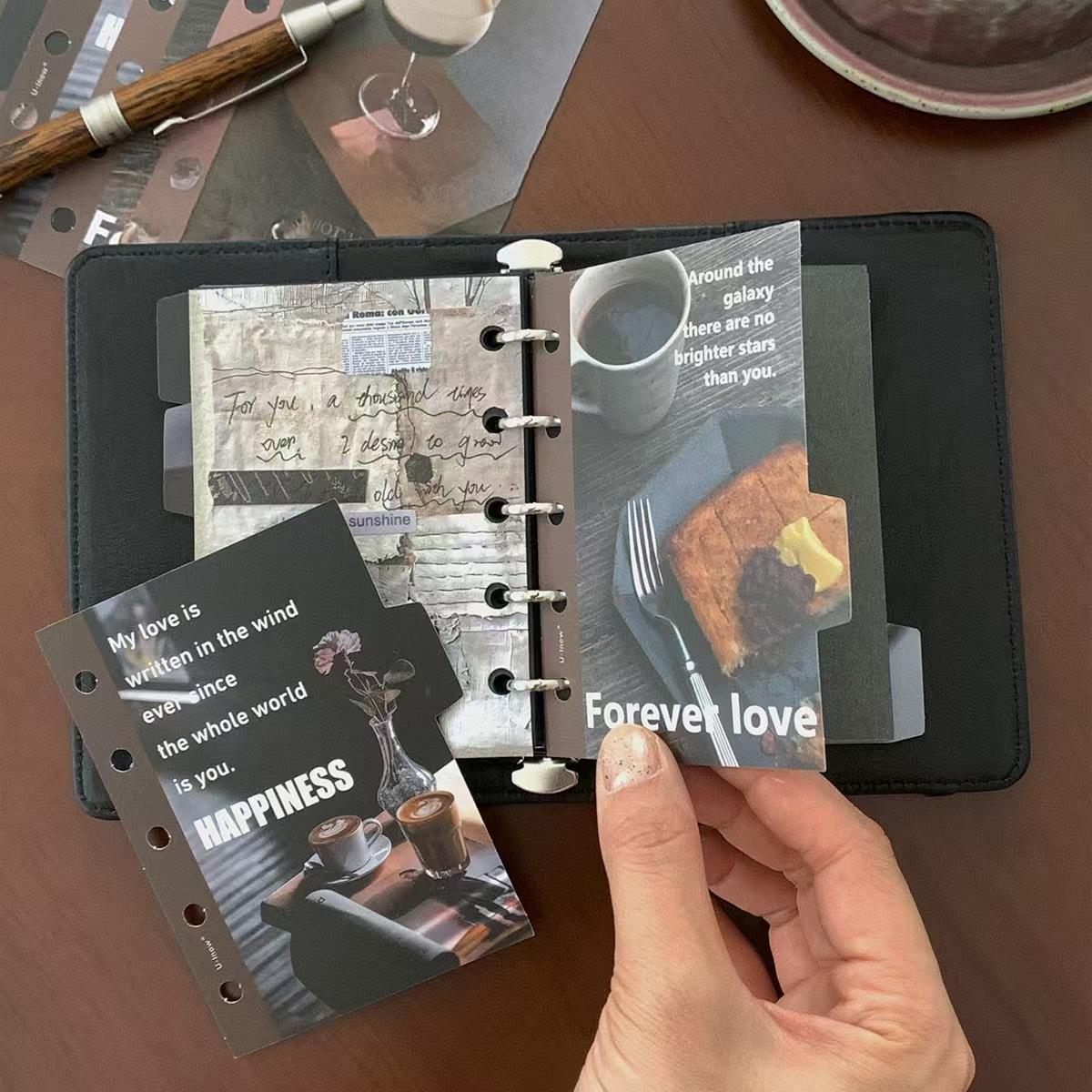 Coffee Theme 6 Ring Binder Dividers | A7 M5 Size | Planner Dividers with Tabs | 2025 Printed Planner Dashboard Dividers
