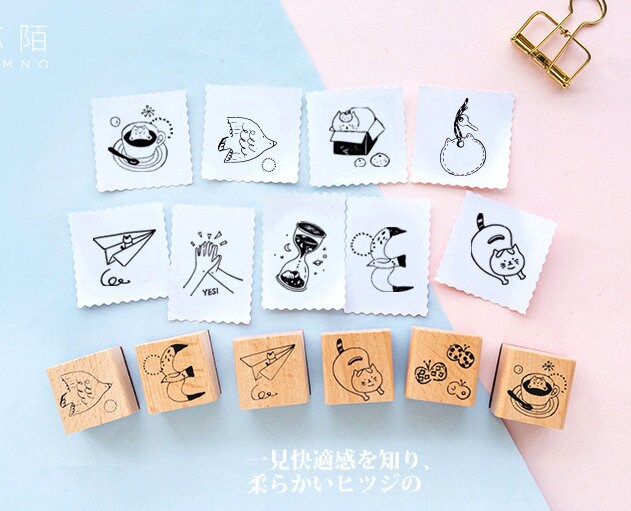 Gesture Rubber Stamp | Wooden Stamp Set | Scrapbooking Stamp | Planner Stamp | | Midori Traveler’s Notebook