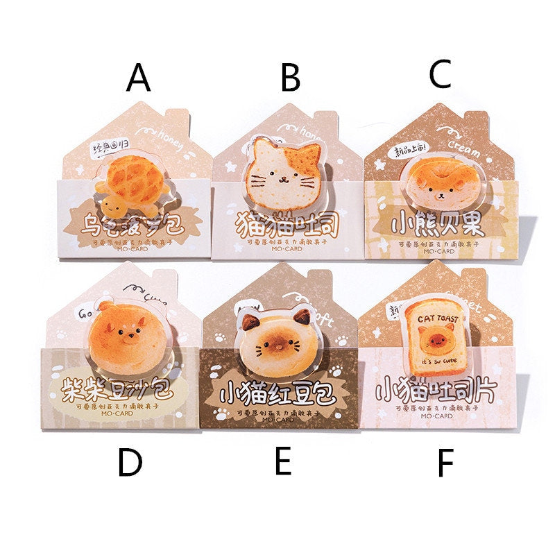 Cute Animal Acrylic Journal Clips | Hand-drawing Strong Clip | Kitten Acrylic Clips | Bread Acrylic Clips | Stationery Journal Supplies