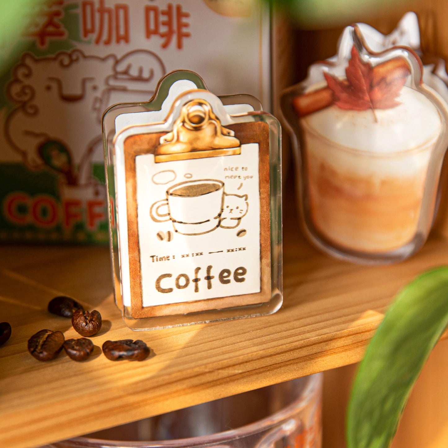 Cute Coffee Cake Acrylic Clips | Fridge Magnet | Strong Paper Clips | Cute Journal Supplies Planner Traveler's Notebook Accessories