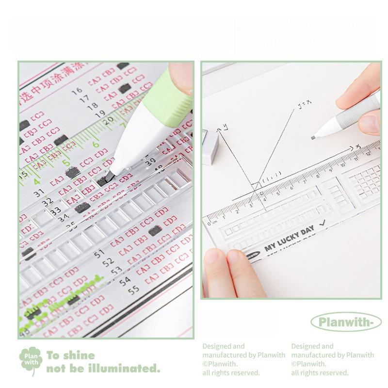 Lucky With You Exam Stationery Set | 2B Mechanical Pencil Rubber Ruler Gel Pen for Students | School Office Supplies Study School Supplies