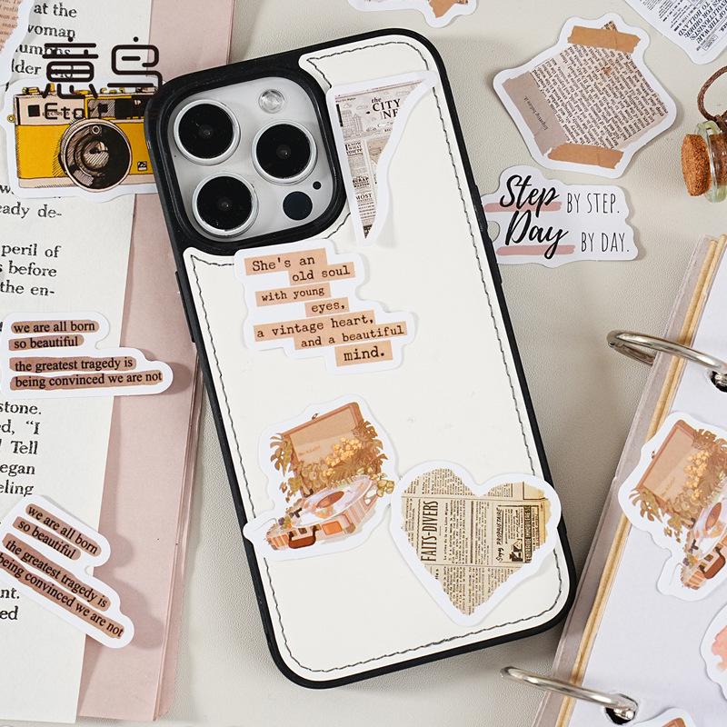 46pcs Retro Sticker Pack | Old Newspaper Camera Sculpture Stickers | Journal Scrapbooking Collage Crafting Supplies | Planner Sticker