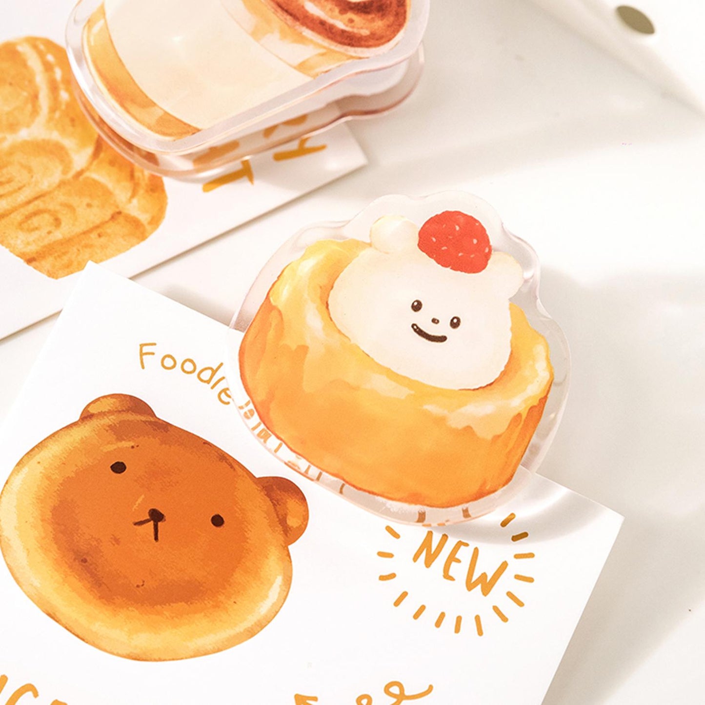 Cute Coffee Cake Acrylic Clips | Fridge Magnet | Strong Paper Clips | Cute Journal Supplies Planner Traveler's Notebook Accessories