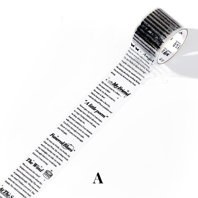 Time Manuscript Washi Tape | Japanese Washi Tape | Decorative Tapes | Planner BUJO Journaling Supplies