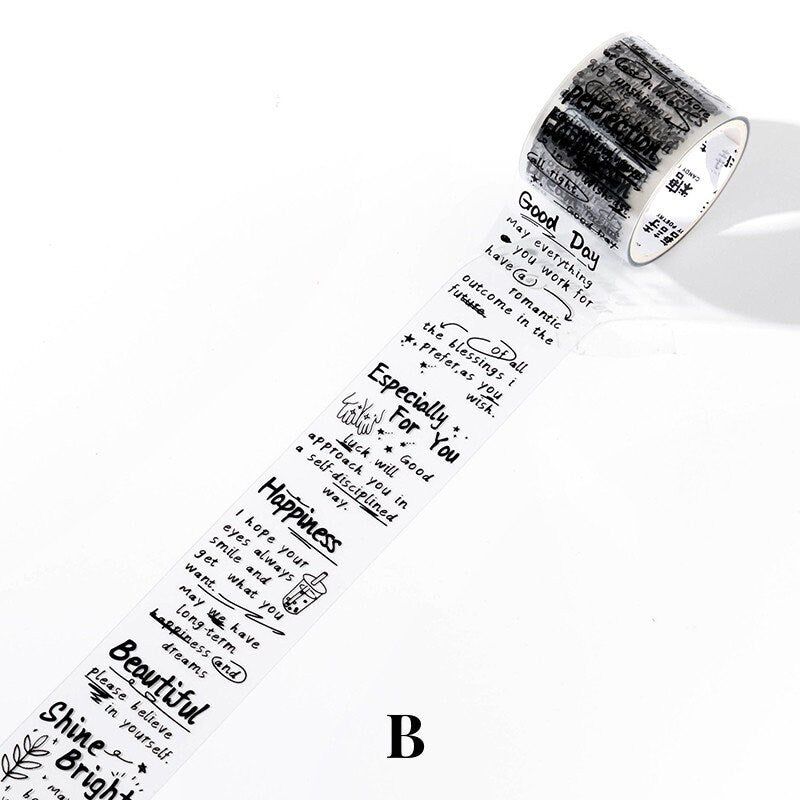 Time Manuscript Washi Tape | Japanese Washi Tape | Decorative Tapes | Planner BUJO Journaling Supplies