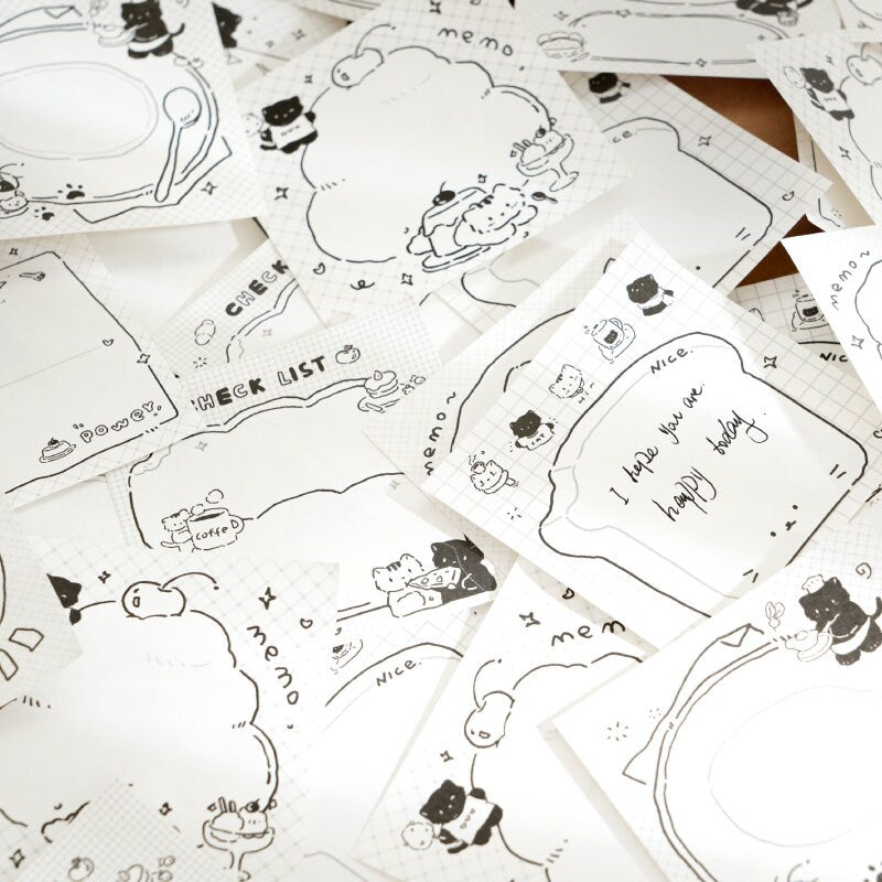 80 Sheets Cute Cat Memo Pad | Notepad | Catlover Gift | Planner Accessories | Kawaii Stationery Student Office School Supplies