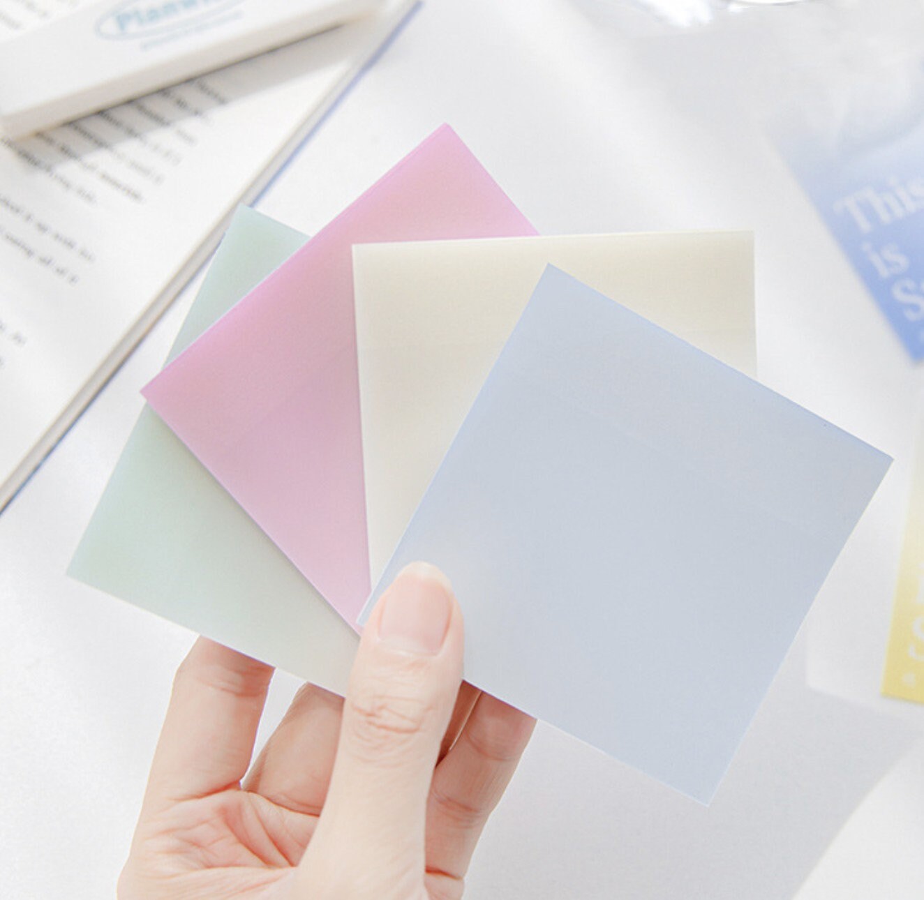Transparent Sticky Notes | Vellum notepad | Translucent Sticky Notes | Tracing Paper Sticky Notes | Office Study Planner