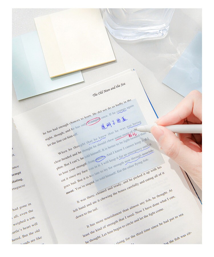 Transparent Sticky Notes | Vellum notepad | Translucent Sticky Notes | Tracing Paper Sticky Notes | Office Study Planner