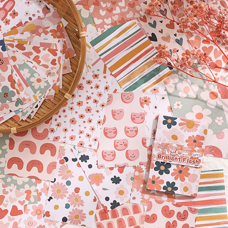 50 Sheets Material Paper | Various Pattern Design Paper for Writing Drawing Card Making Journaling Scrapbooking|Junk Journal Collage Starter