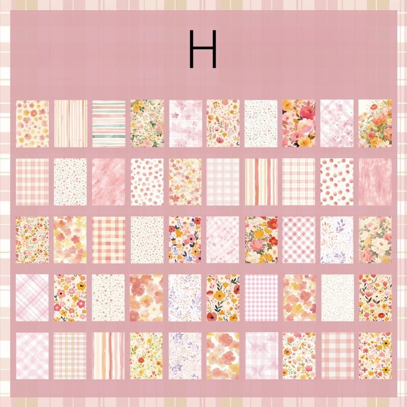 50 Sheets Material Paper | Various Pattern Design Paper for Writing Drawing Card Making Journaling Scrapbooking|Junk Journal Collage Starter