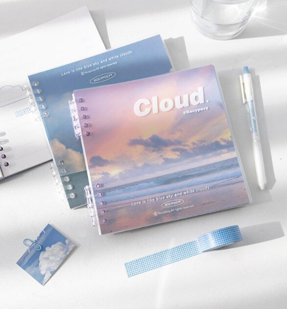 Square Cloud Notebook 6.3“x6.3" | Loose Leaf Notebook | Study Supplies | Writing Journal | Note Taking