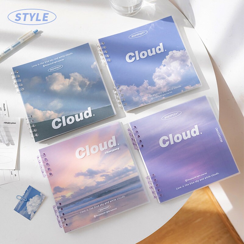 Square Cloud Notebook 6.3“x6.3" | Loose Leaf Notebook | Study Supplies | Writing Journal | Note Taking