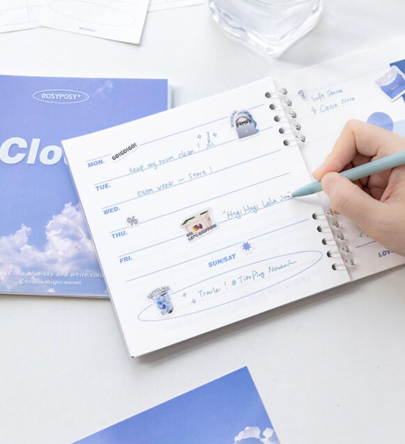 Square Cloud Notebook 6.3“x6.3" | Loose Leaf Notebook | Study Supplies | Writing Journal | Note Taking