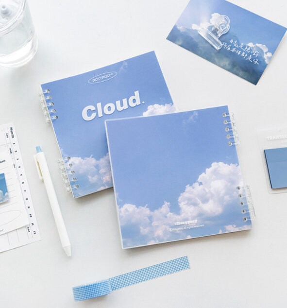 Square Cloud Notebook 6.3“x6.3" | Loose Leaf Notebook | Study Supplies | Writing Journal | Note Taking