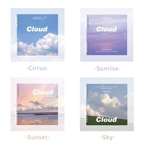 Square Cloud Notebook 6.3“x6.3" | Loose Leaf Notebook | Study Supplies | Writing Journal | Note Taking