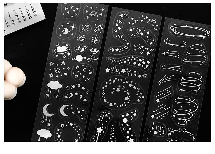 White Ink Deco Stickers | | Scrapbooking | Retro Sticker Pack