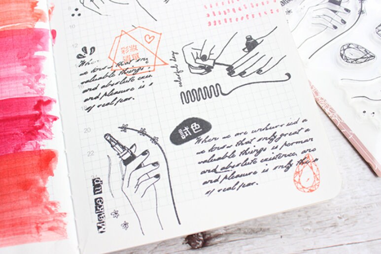 Makeup Silicone Stamp | Transparent Clear Stamp Set | Scrapbooking Stamp | Planner Stamp |