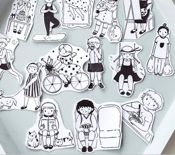 Watching Movies Rubber Stamp | Wooden Stamp Set | Scrapbooking Stamp | Planner Stamp | | Midori Traveler’s Notebook