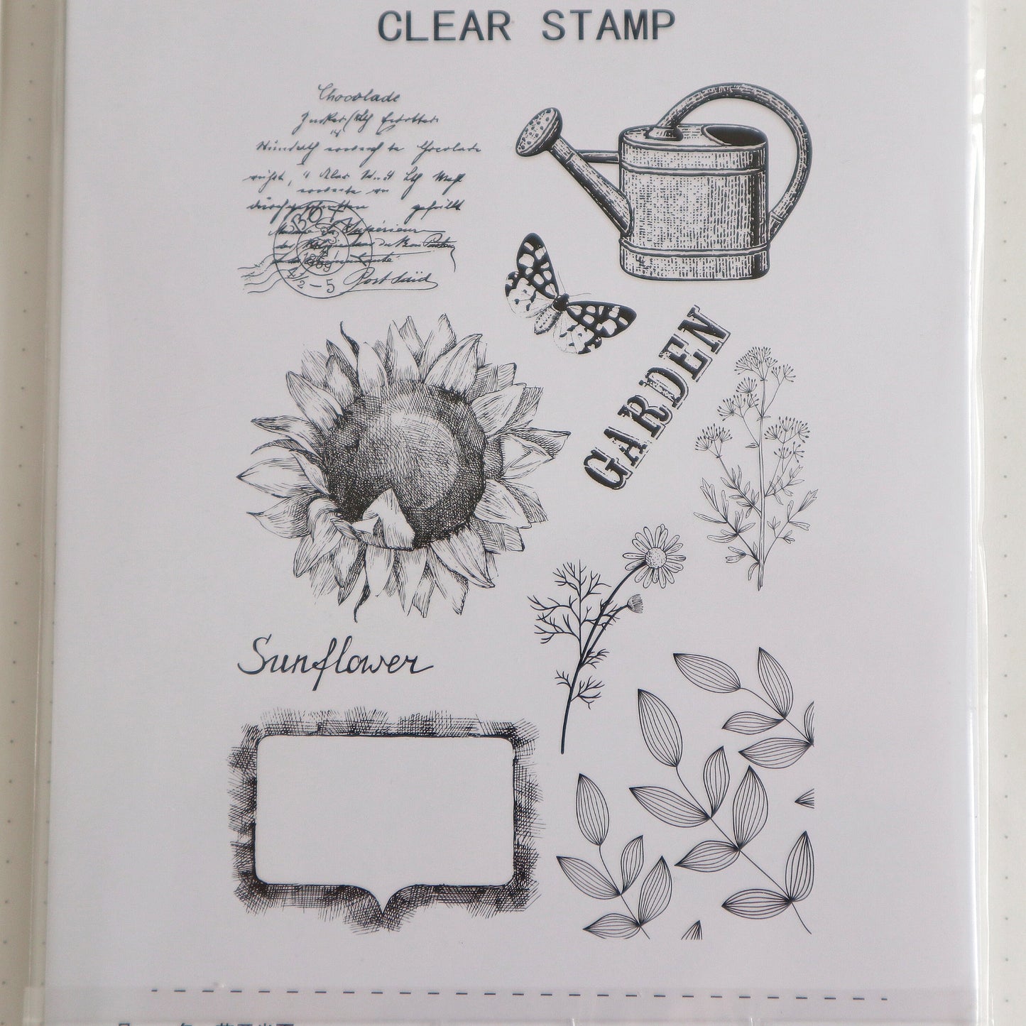 Sunflower Silicone Stamp | Transparent Clear Stamp Set | Scrapbooking Stamp | Planner Stamp | | Midori Traveler’s Notebook