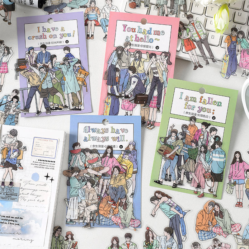 20 pcs Lovers Couple Sticker Pack / Journal Supplies / Stickers / Planner Sticker Set / Junk Journal / Die Cut Stickers