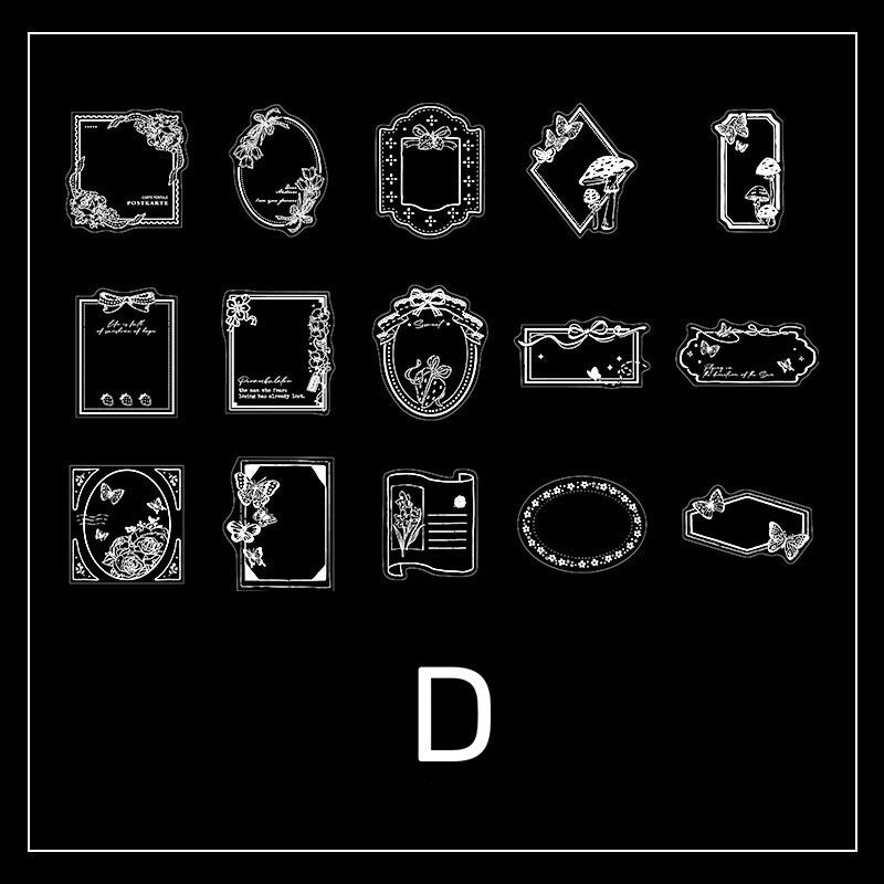White Ink Deco Stickers | | Scrapbooking | Retro Sticker Pack