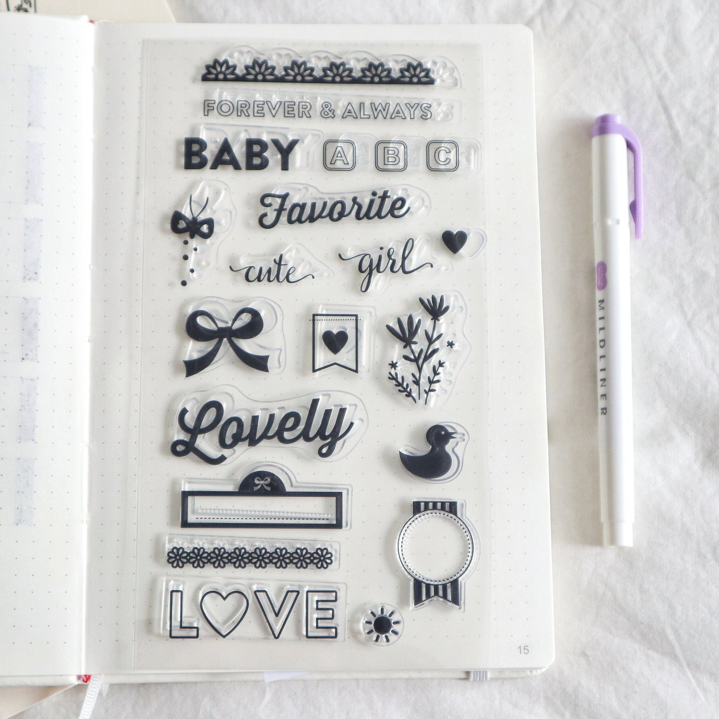 Baby Rubber Stamp | Transparent Clear Stamp Set | Scrapbooking Stamp | Planner Stamp | | Hobonichi | Traveler’s Notebook
