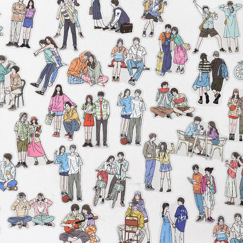 20 pcs Lovers Couple Sticker Pack / Journal Supplies / Stickers / Planner Sticker Set / Junk Journal / Die Cut Stickers