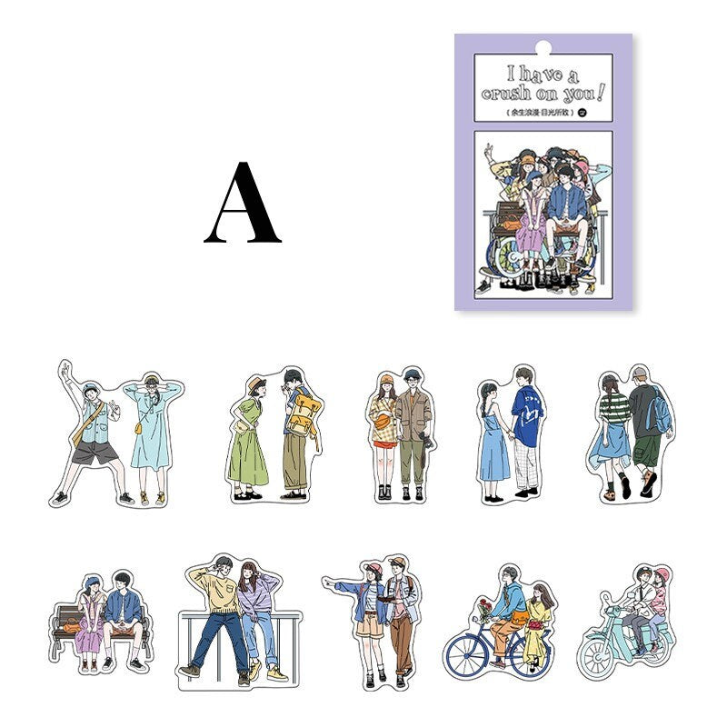 20 pcs Lovers Couple Sticker Pack / Journal Supplies / Stickers / Planner Sticker Set / Junk Journal / Die Cut Stickers