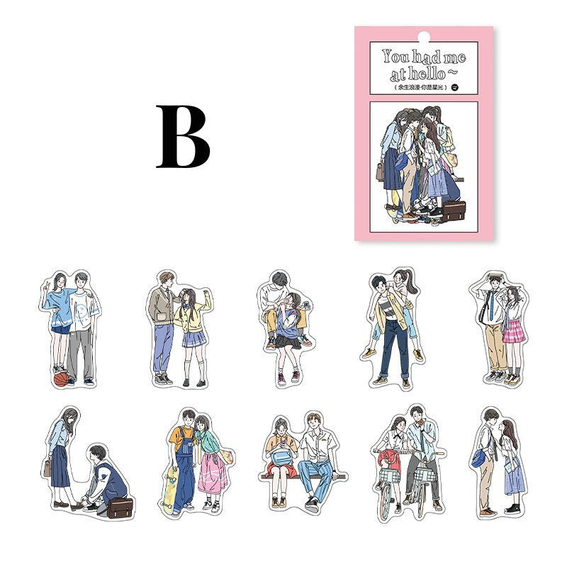 20 pcs Lovers Couple Sticker Pack / Journal Supplies / Stickers / Planner Sticker Set / Junk Journal / Die Cut Stickers
