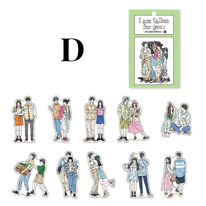 20 pcs Lovers Couple Sticker Pack / Journal Supplies / Stickers / Planner Sticker Set / Junk Journal / Die Cut Stickers